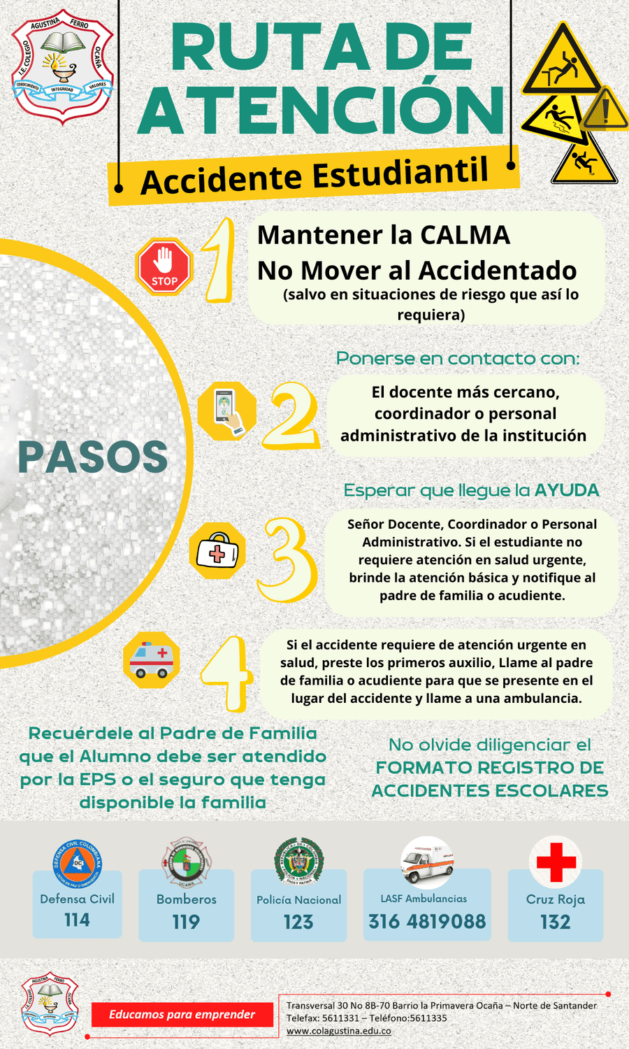 Ruta de atención accidente estudiantil