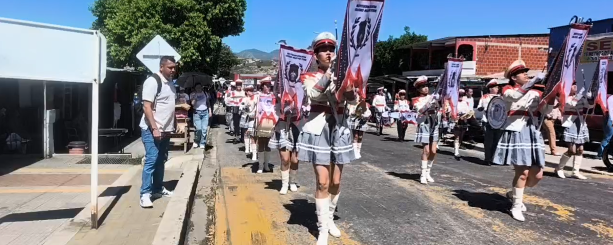 Banda Marcial del colegio Agustina Ferro participó en el primer festival de bandas de Ábrego