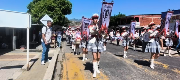 Banda Marcial del colegio Agustina Ferro participó en el primer festival de bandas de Ábrego